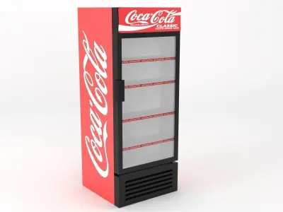 single door coca-cola fridge Low-poly 3D model