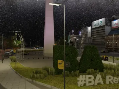 Buenos Aires City day and night 3D model