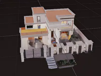 Realistic Pakistani Residential Architecture  3DHouse Collection Low-poly 3D model