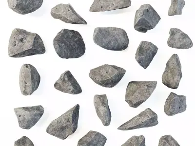 Stone rock river splinter n1a 3D model