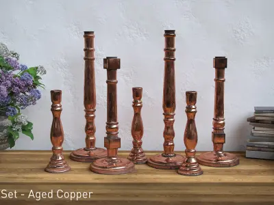 Candlesticks -  3 Size and Shape Variations AND 3 Texture Sets Low-poly 3D model