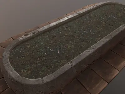 Street Bench Low-poly 3D model