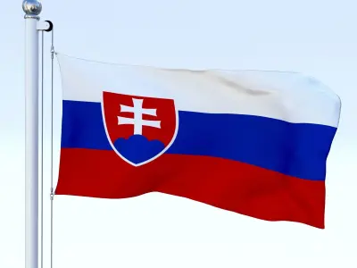 Animated Slovakia Flag Low-poly 3D model