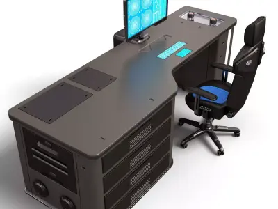 Sci Fi Lab Table and Chair  3D model