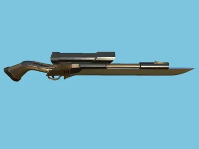Sniper Gunblade 01 - Bronze Black - Weapon SciFi Design Low-poly 3D model