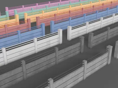 PBR Concrete Wall 4 Low-poly 3D model