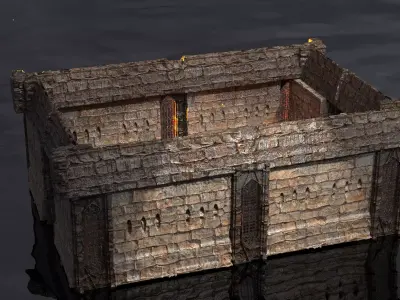 Lizard Town Hall Walls 3D model