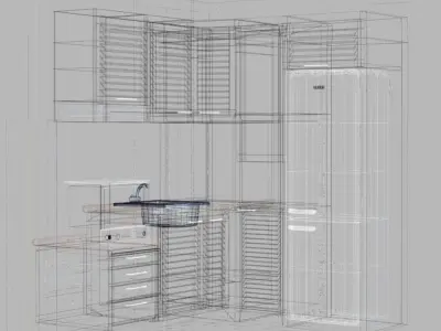 small kitchen-kit 3D model