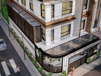 3D EXTERIOR DESIGN FACADE WITH SKETCHUP AND ENSCAPE 3D model