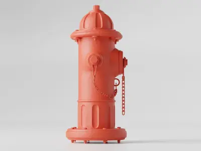 Fire hydrant Low-poly 3D model