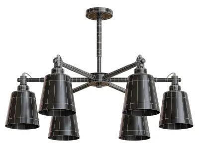 LED pendant chandelier Nordic Macaron 6 lamps Low-poly 3D model