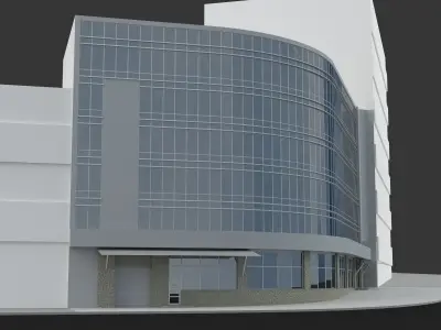 Corner Office Corporate Building 3D model