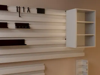 French Cleat Wall Panels 3D model