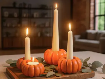 Pumpkin Candle Holder  Halloween Decor 3D print model