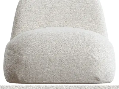 Tangyuan Lounge Chair - Maya Cream Boucle 3D model