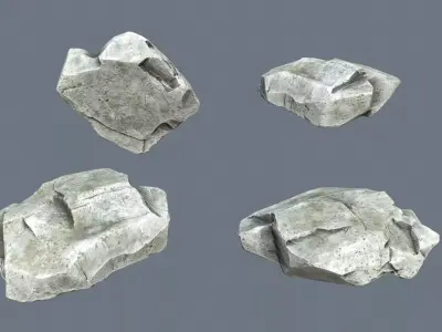 sea stones Low-poly 3D model