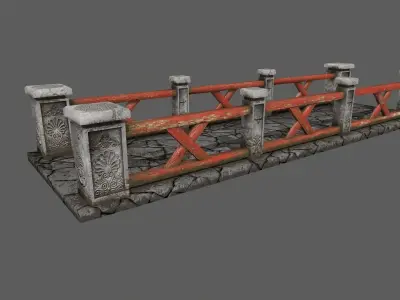 bridge stone Low-poly 3D model