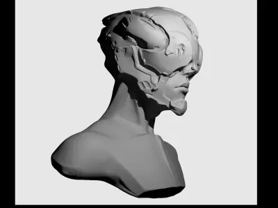 Scifi helmet design 3D print model