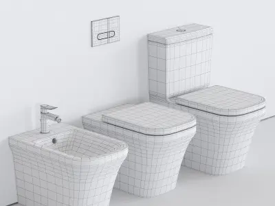 Duravit P3 Comforts WC Low-poly 3D model