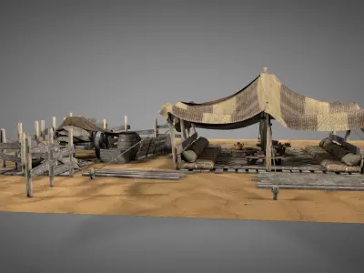 Traditional Nomad Tent v2 3D model