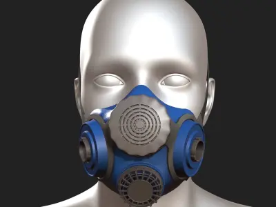 Gas mask respirator scifi military futuristic technology  Low-poly 3D model purchase