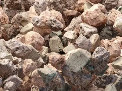 3D Scanned Rubble Debris Collection Vol 03 Low-poly 3D model