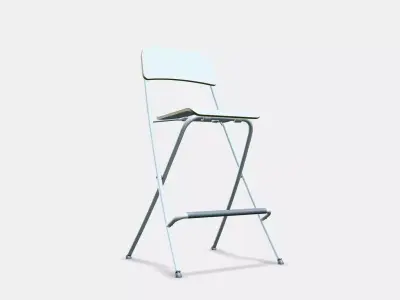 FRANKLIN Bar stool with backrest foldable Low-poly 3D model