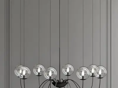 PUPPET chandelier with six glass globes 3D model