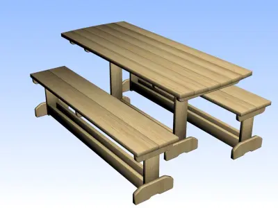OUTDOOR FURNITURE 09 Low-poly 3D model