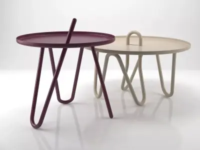 Oasis two side tables with round top 3D model