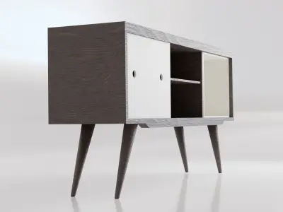 TV Rack Shelf Retro 3D model