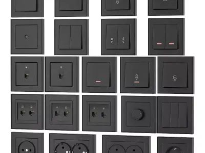  Lezard Rain sockets and switches 3D model
