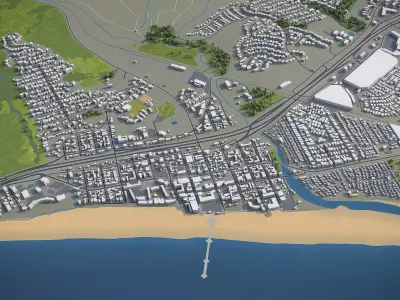 Arroyo Grande - City 3D Model Low-poly 3D model
