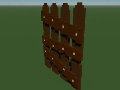 old fence Low-poly 3D model