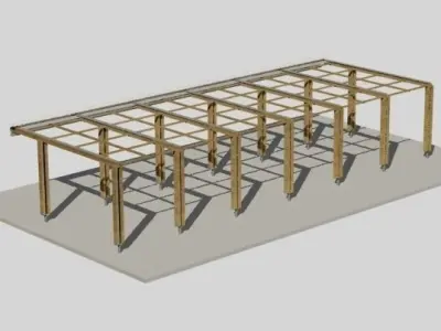 wooden pergola 3D model