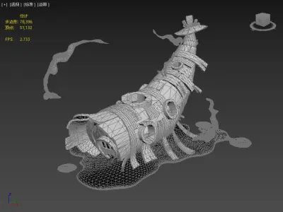 Stylish waterfront cottage Low-poly 3D model