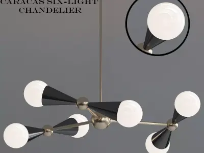 CARACAS SIX LIGHT CHANDELIER 3D model
