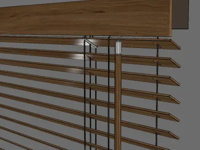 Blinds two wooden 3D model