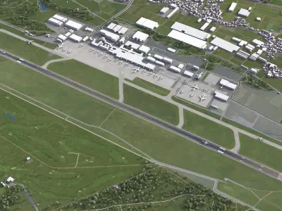 Nurnberg - Airport - NUE Low-poly 3D model