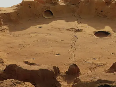 Crater 3D model Low-poly 3D model