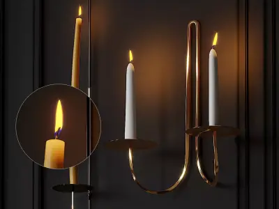 Taper Candleholder Wall Sconce by Fredericks and Mae 3D model