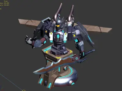Future World - Mechanical and Mechanical Statue 04 3D model