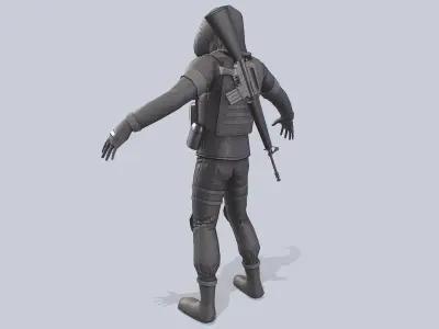 Military SAS Low-poly 3D model
