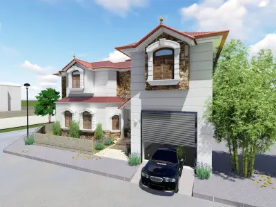3D House model 03 - Low-poly  Low-poly 3D model