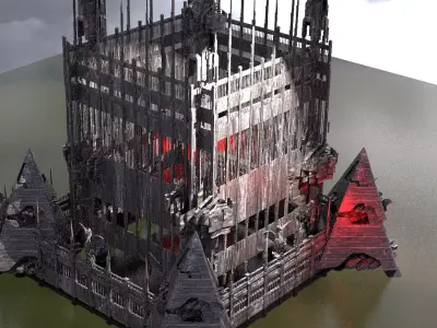 Mordor Fort Arena walls inspired 2 3D model