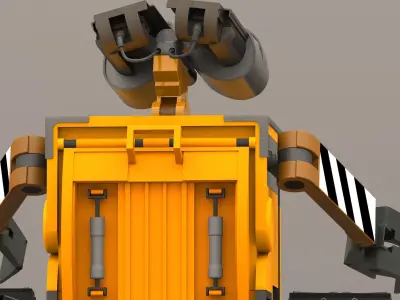 Wall- E wall - robot with big eyes 3D model