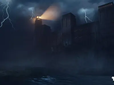 Haunted Prison Environment Low-poly 3D model