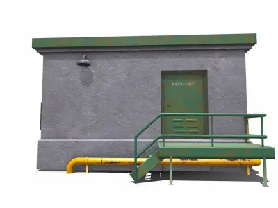 Rooftop Building Low-poly PBR Low-poly 3D model