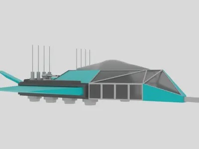 Jupiter - S Spaceship Low-poly 3D model