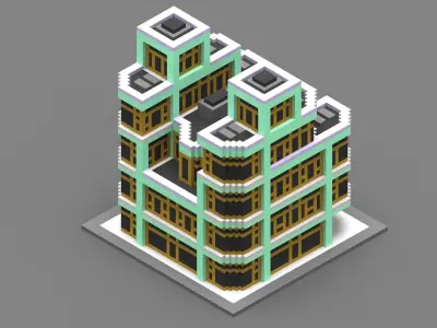 House Voxel - 23 Low-poly 3D model